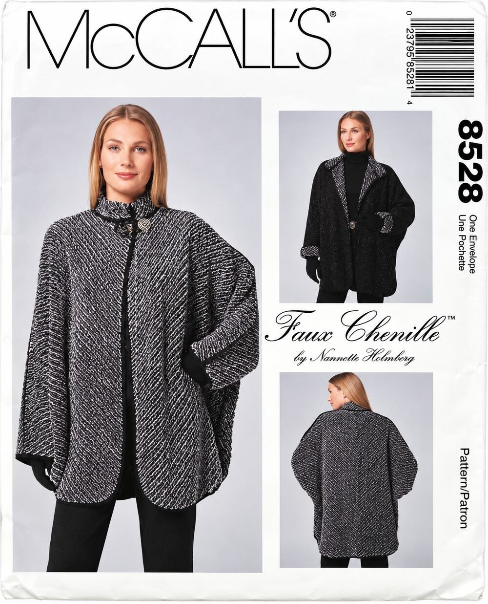 McCall's 8528 Sewing Pattern Oversized Chenille Jacket Coat Plus Size 6-24 UC